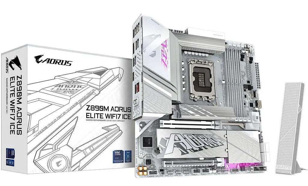 Материнська плата Gigabyte Z890M AORUS ELITE WiFi7 ICE (Z890M AORUS ELITE WIFI7 ICE) (Socket 1851, Intel Z890, Micro-ATX) - фото 6