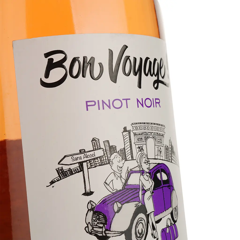 Вино игристое Bon Voyage Pinot Noir Alcohol Free Sparkling Rose, розовое, полусухое, 0,5%, 0,75 л - фото 3