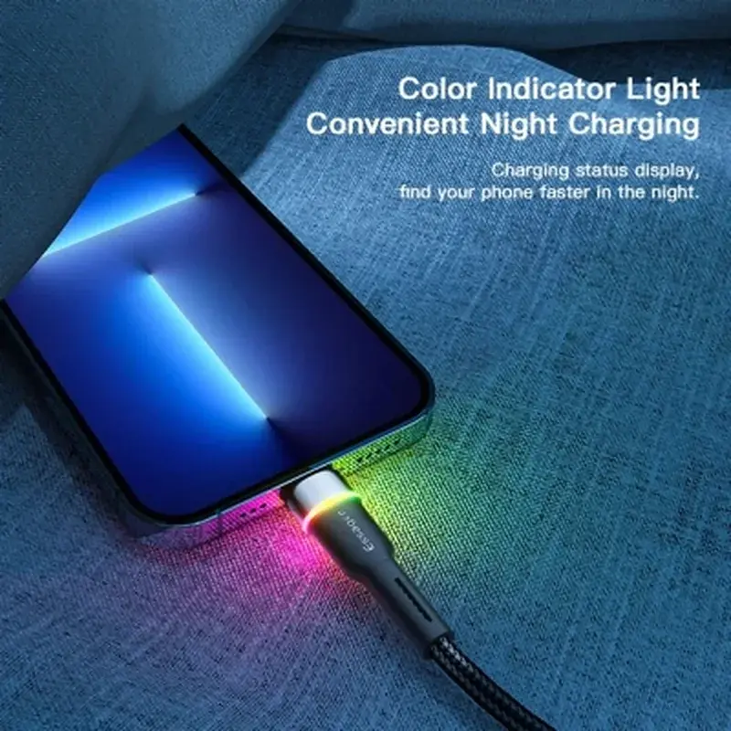 Дата кабель USB 2.0 AM to Lightning 1.0m 2.4A black Essager (EXCL-XCD01) - фото 6