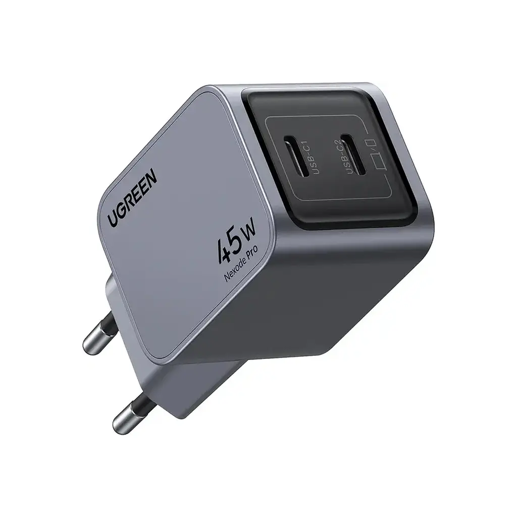 Зарядний пристрій Ugreen 2xUSB-C PD 45 Вт GaN X707 сірий (35008)