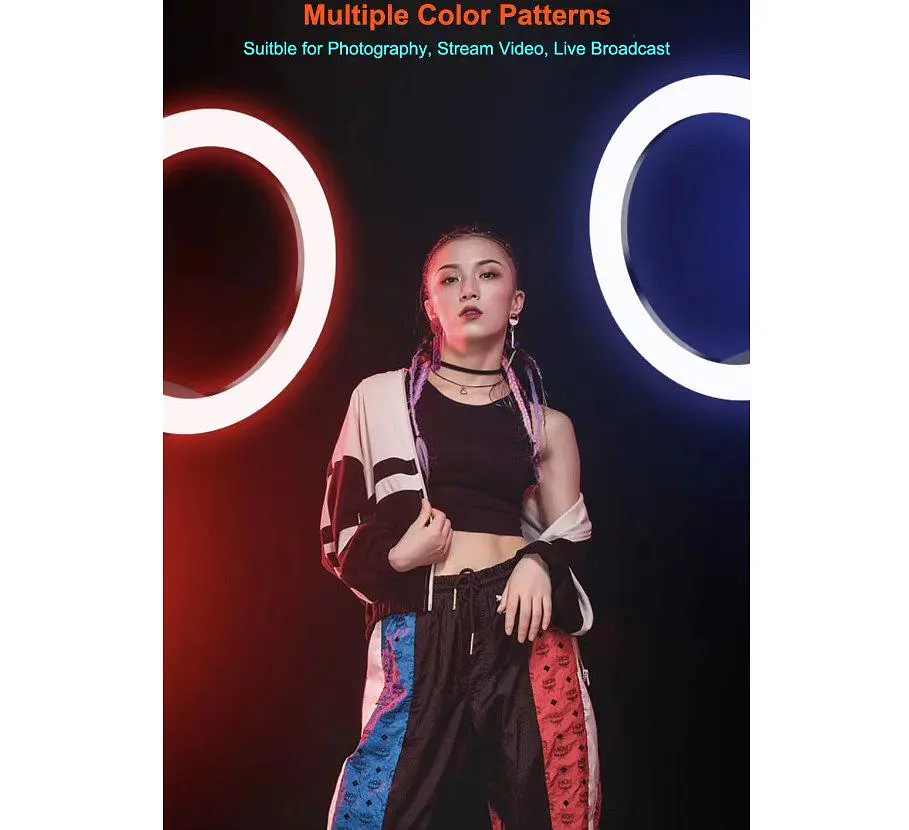 Селфи-лампа LED кольцевая Voltronic MJ-20 RGB 20см + штатив - фото 12