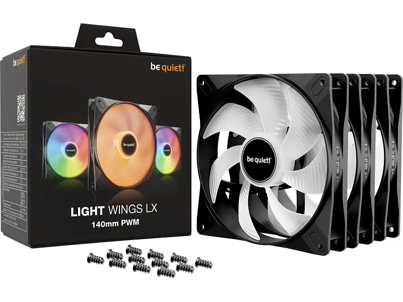 Вентилятор для корпусу Be quiet! Light Wings LX 140 PWM Triple-Pack Black (BL127) - фото 3