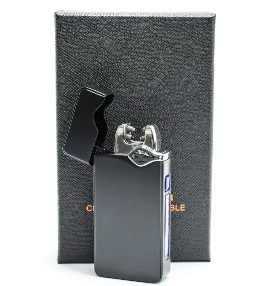 Імпульсна запальничка чорна чоловіча від юсб Lighter Classic USB 315 - фото 3