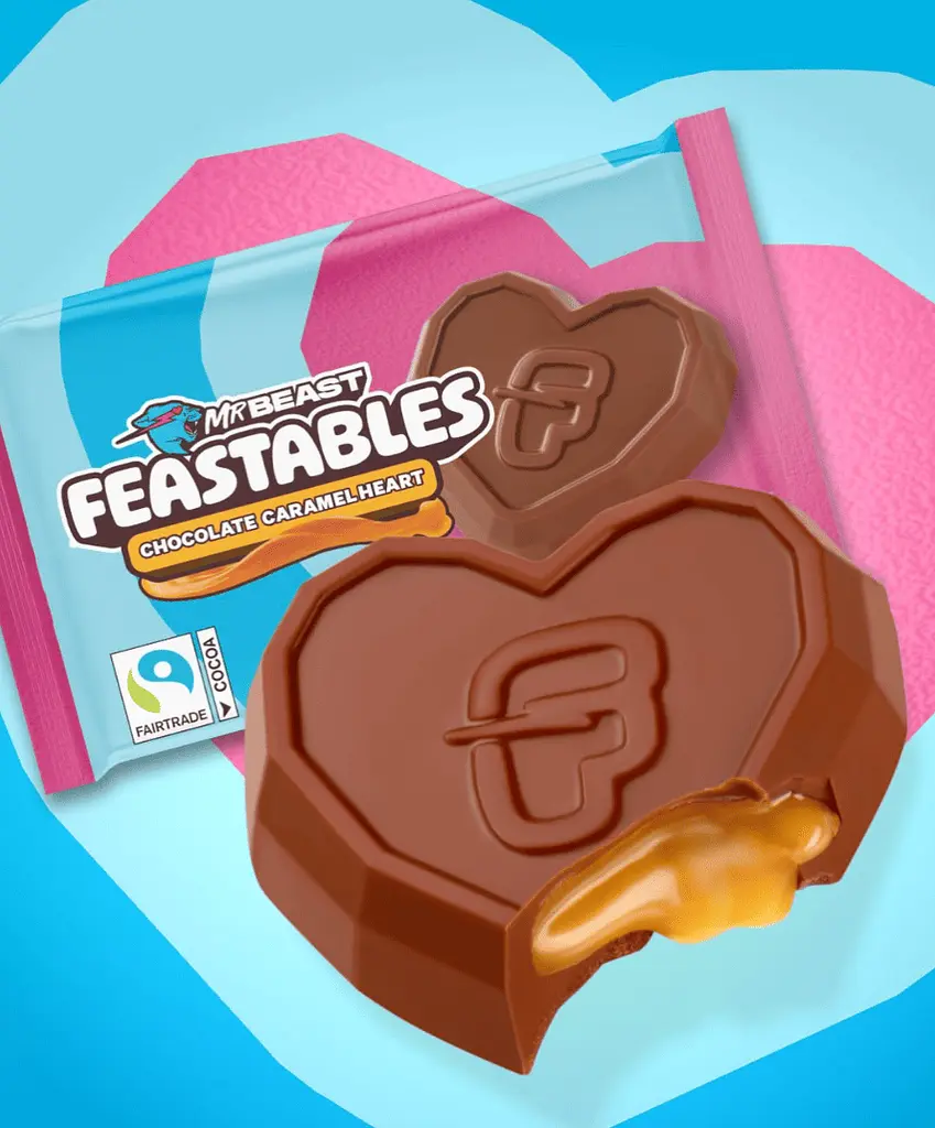 Шоколадна цукерка MrBeast Feastables Caramel Heart 35г - фото 3