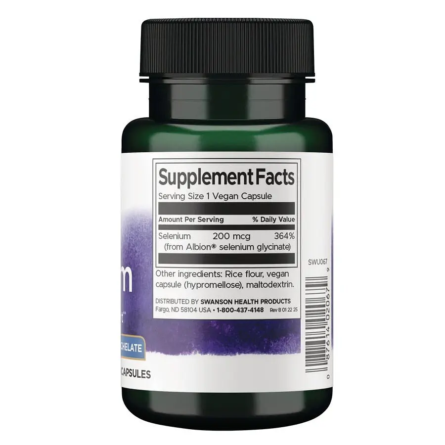 Хелатний селен Swanson Albion Selenium 200 mcg 90 вегакапсул - фото 2