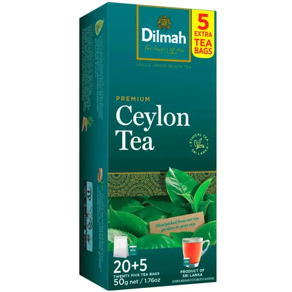 Чорний чай Dilmah Premium Ceylon 50 г (9312631171105)