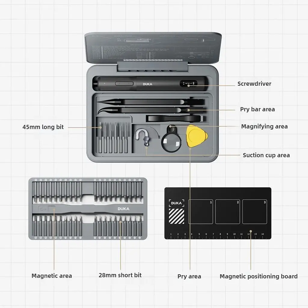 Електровикрутка з комплектом біт Duka E3 Electric Screwdriver Set 95in1 [151236] - фото 3