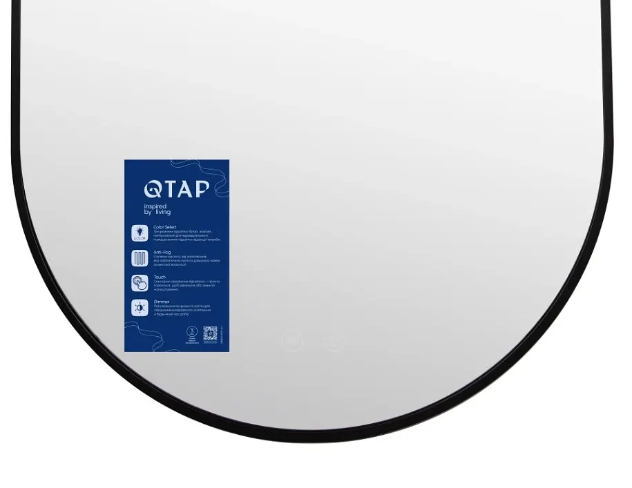 Дзеркало Qtap Scorpio (SC1) 500x800 мм, овальне, з LED-підсвіткою Touch QTSC500800 - фото 6