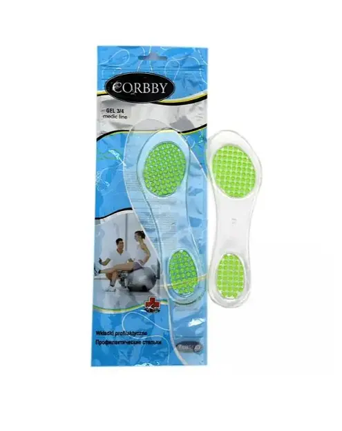Устілки гелеві амортизувальні тонкі Corbby Gel 3/4, безбарвні, універсальні
