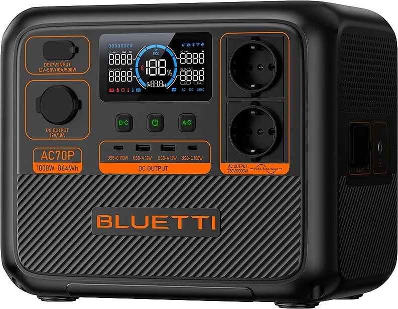 Зарядна станція Bluetti AC70P / 1000 Вт / 864 Вт⋅год / LiFePO4 - фото 4