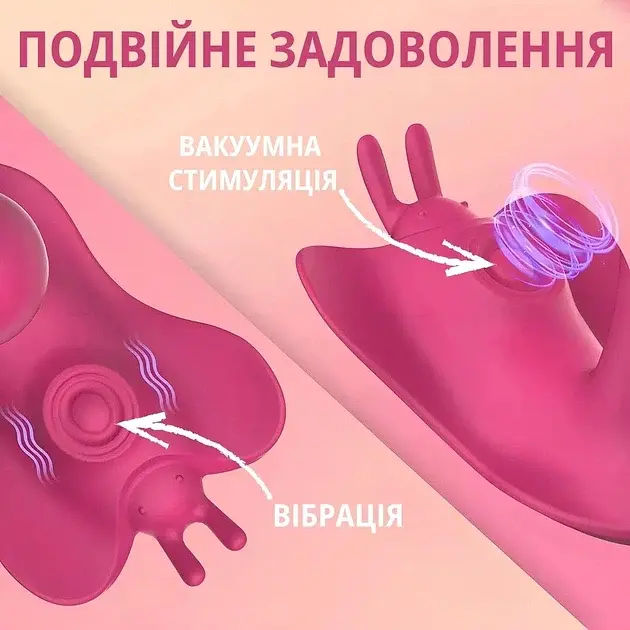 Вібратор-метелик I’MCUM Bonnie Рожевий (IM-KCD207) - фото 4