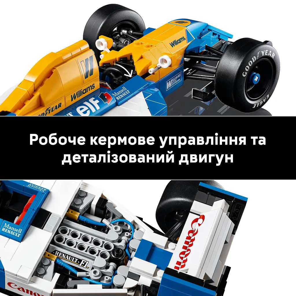 Конструктор LEGO Icons Williams Racing FW14B и Найджел Мэнселл 799 деталей (10353) - фото 10