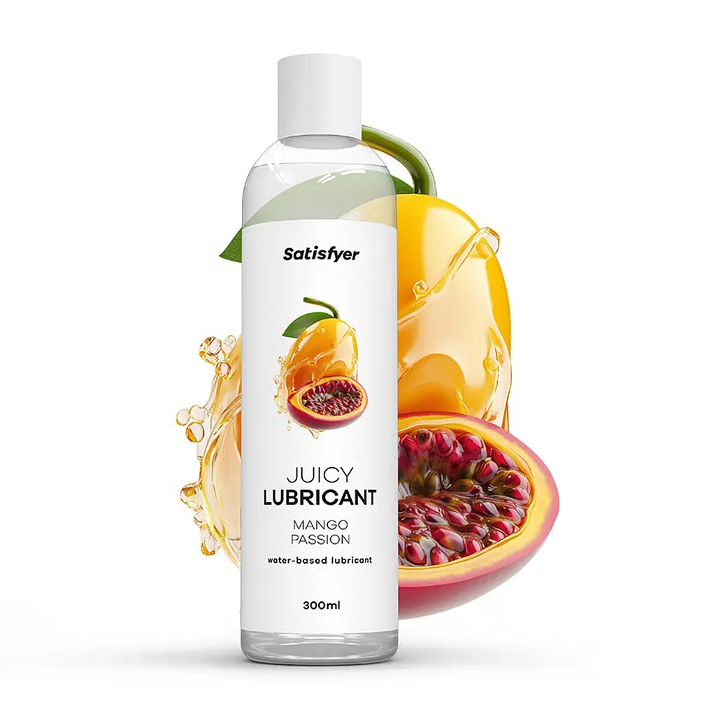 Лубрикант на водній основі Satisfyer Juicy Lubricant Mango & Passion 300 мл (м'яте паковання!!!) - фото 3