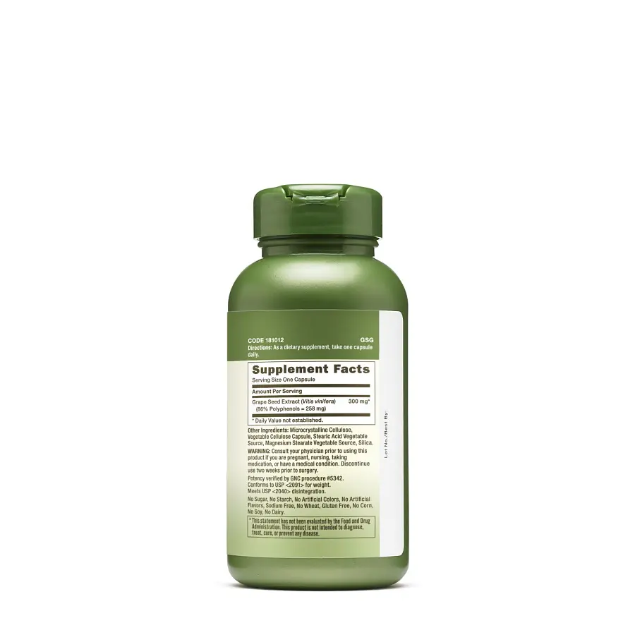 Натуральна добавка GNC Herbal Plus Grape Seed Extract 300 mg 100 капсул - фото 2