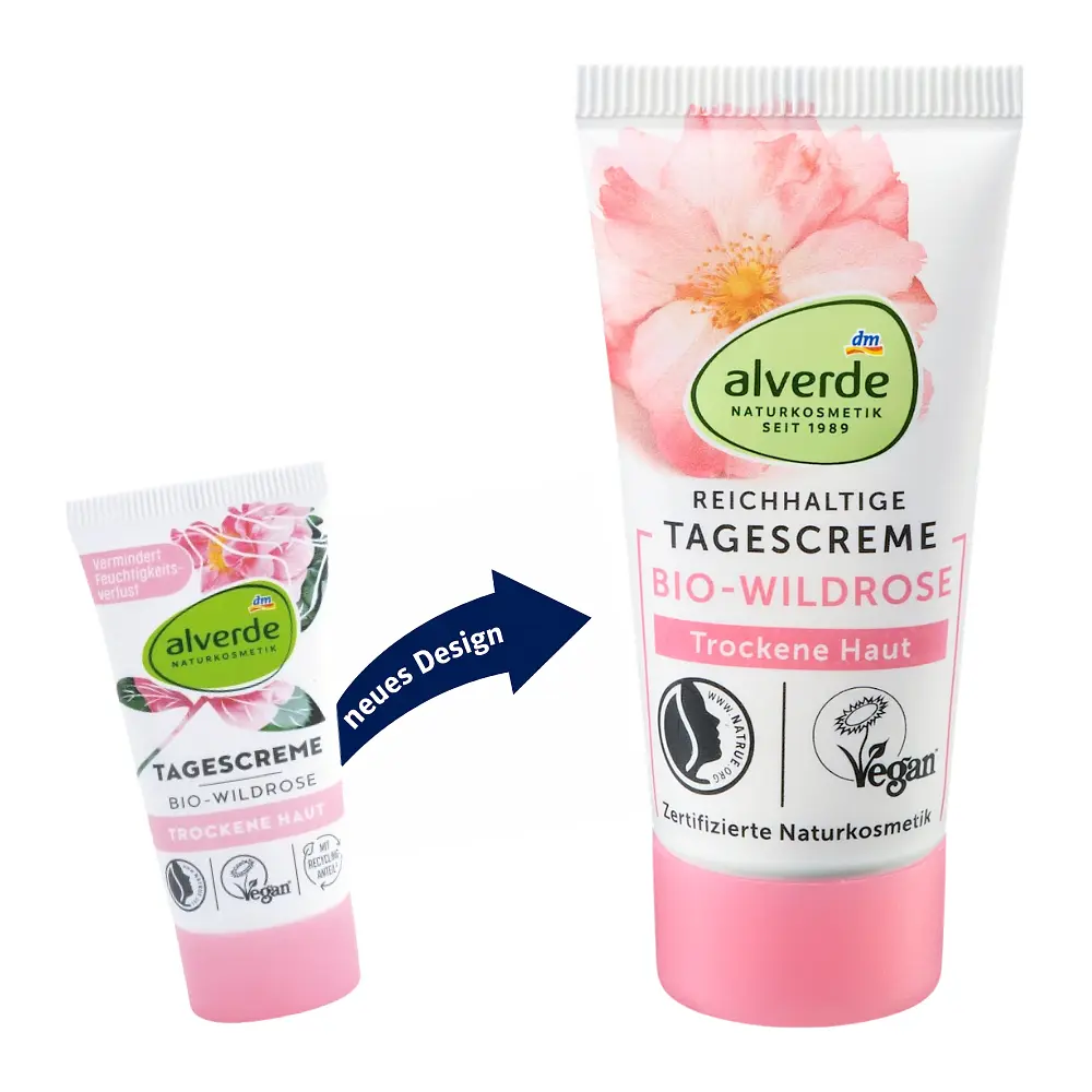 Денний крем для обличчя Alverde Naturkosmetik з органічною дикою трояндою 10 мл - фото 3