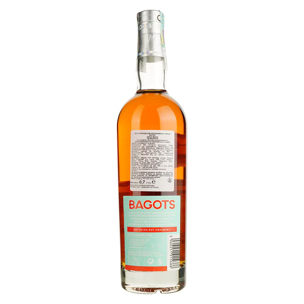 Виски Bagots Triple Batch Blended Irish Whisky 43% 0.7 л - фото 3