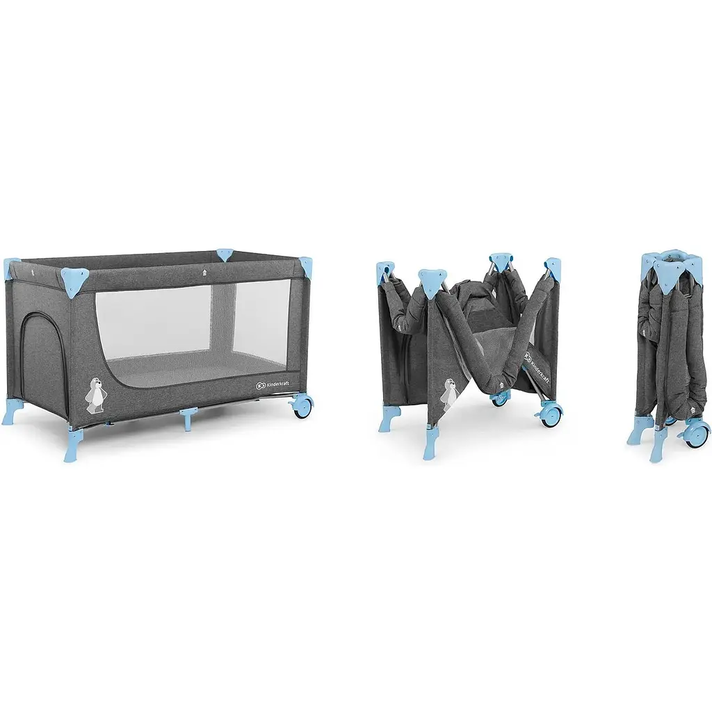 Ліжко-манеж Kinderkraft Joy Blue сіре з блакитним (00-00158379) - фото 10
