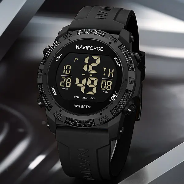 Наручний годинник чоловічий NaviForce Europe Armor Black 2 ремінці Чорний (3595) - фото 3