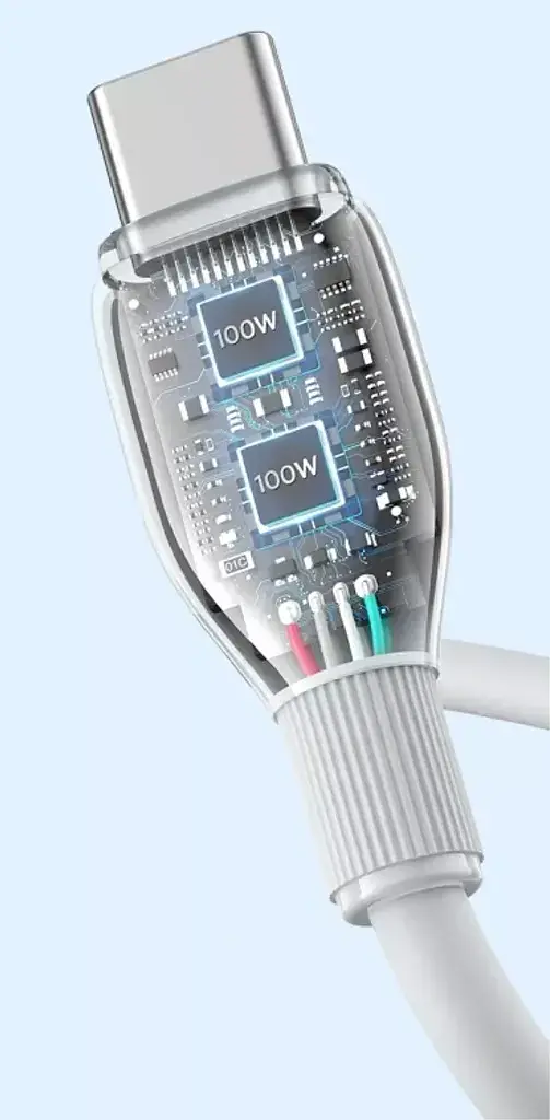 Кабель Baseus Pudding Series Fast Charging Cable Type-C to Type-C 100W 1.2m P10355702221-00 White - фото 5
