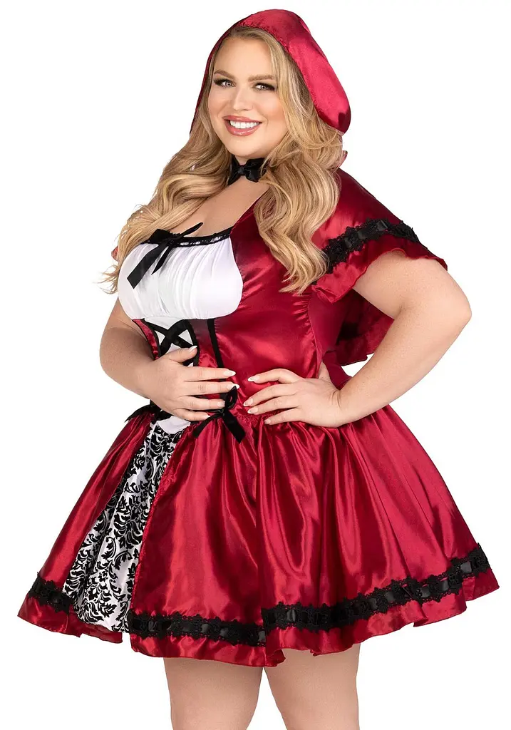 Еротичний костюм Червоної шапочки Leg Avenue Gothic Red Riding Hood 3X–4X, сукня, накидка - фото 8