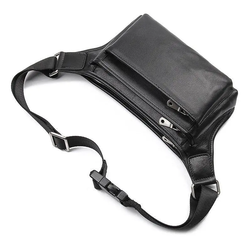 Кожаная мужская сумка на пояс John McDee 24х13,5х6 см nsa0001307 - фото 7