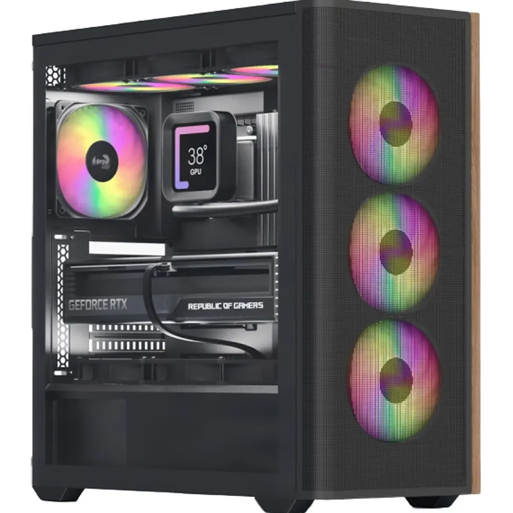 Корпус AeroCool D501A-G-BK-v2 Black (ACCM-DS01043.11) [146669] - фото 2
