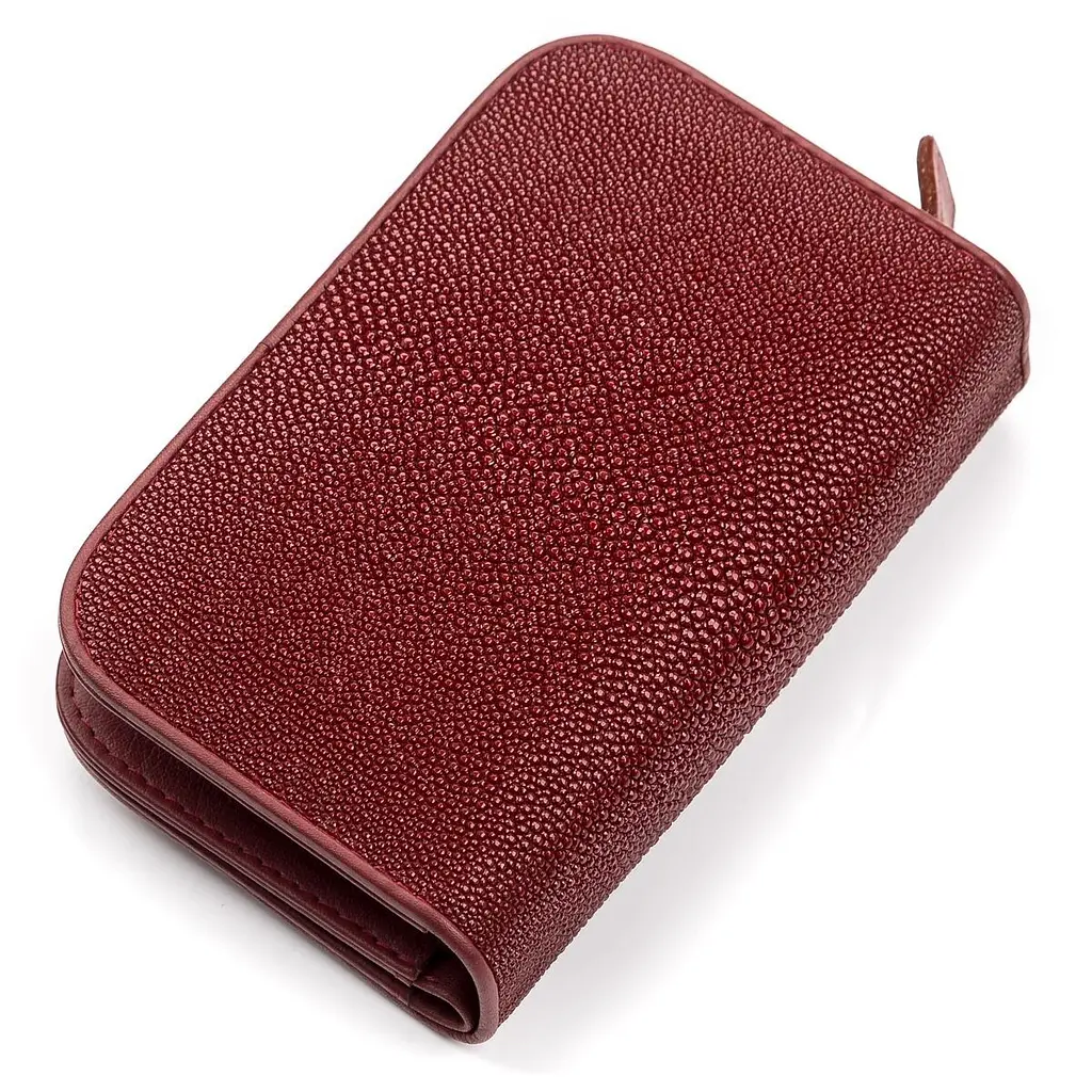 Гаманець жіночий STINGRAY LEATHER 18092 з натуральної шкіри морського ската бордовий - фото 2