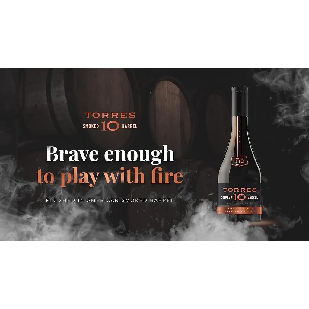 Бренди Torres Smoked Barrel 10 лет выдержки 38% 0.7 л в подарочной упаковке - фото 4