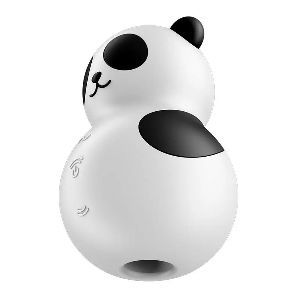 Вакуумный стимулятор клитора с вибрацией Satisfyer Pocket Panda черный с белым - фото 5