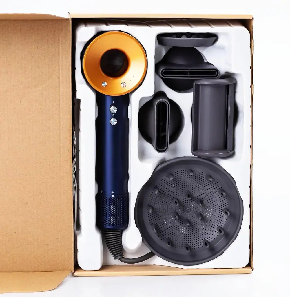 Фен з іонізацією Super Hair Dryer 5в1 безшумний з 5 насадками для укладання волосся синій - фото 5