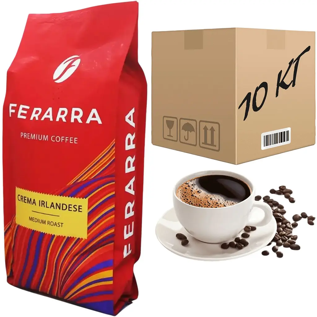Кава в зернах Ferarra Crema Irlandese с ароматом ірландсько го крему 1 кг (ящик 10 кг)