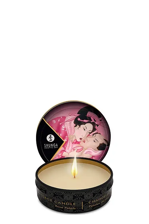 Масажна свічка Shunga Candle Rose Petals з ароматом троянд, 30 мл