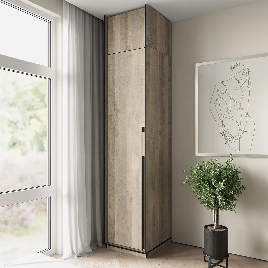 Пенал для дому Flamecame з поличками у передпокій FR-11 Гранж Пісочний - фото 3