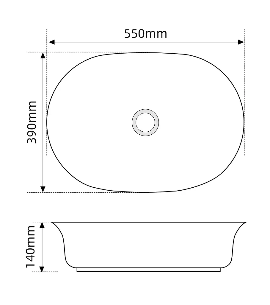 Умивальник накладний Mixxus Premium Ellipse-0103 550x390x140 мм MP6553, Білий - фото 6
