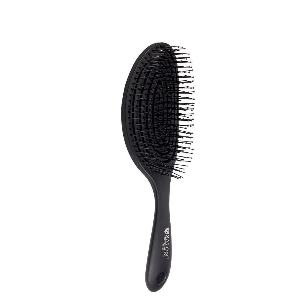 Щітка для волосся масажна продувна скелетна Salon Professional 18200P SL, чорна - фото 2