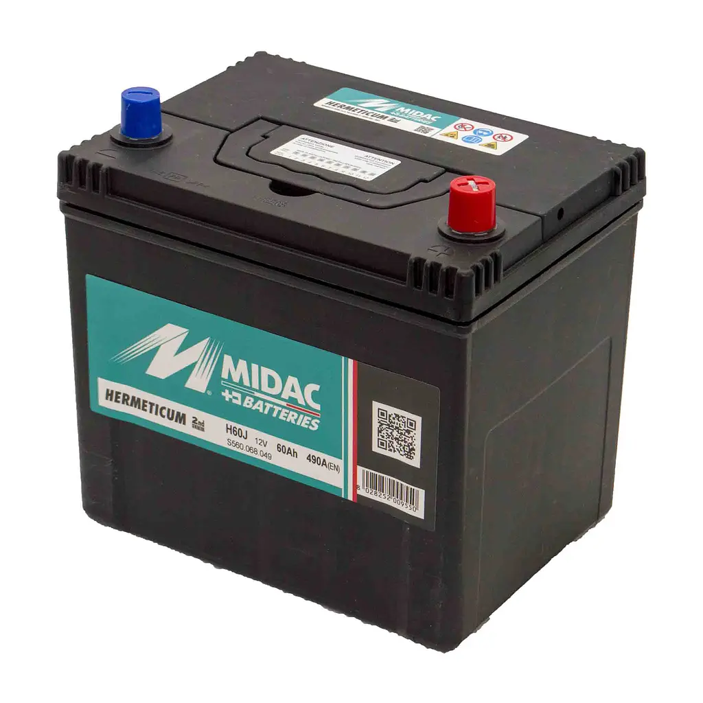 Акумулятор 6СТ-60A MIDAC HERMETICUM Asia, 12V, 60Ah, (-/+) Євро, EN460А - фото 4