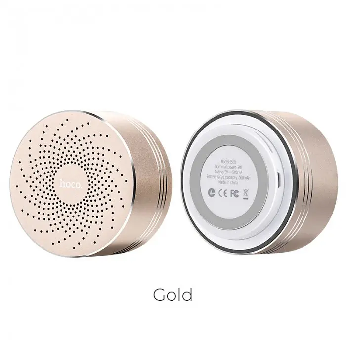 Колонка беспроводная Bluetooth HOCO BS5 Swirl Tarnish Золотая - фото 2