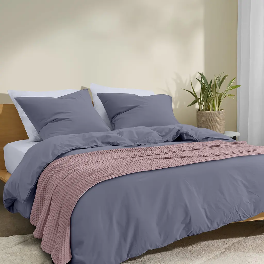 Плед-покрывало Cosas Floral Waffle Weave 160х230 см лиловый (Blanket_24Floral_WaffleWeave_160x230) - фото 3