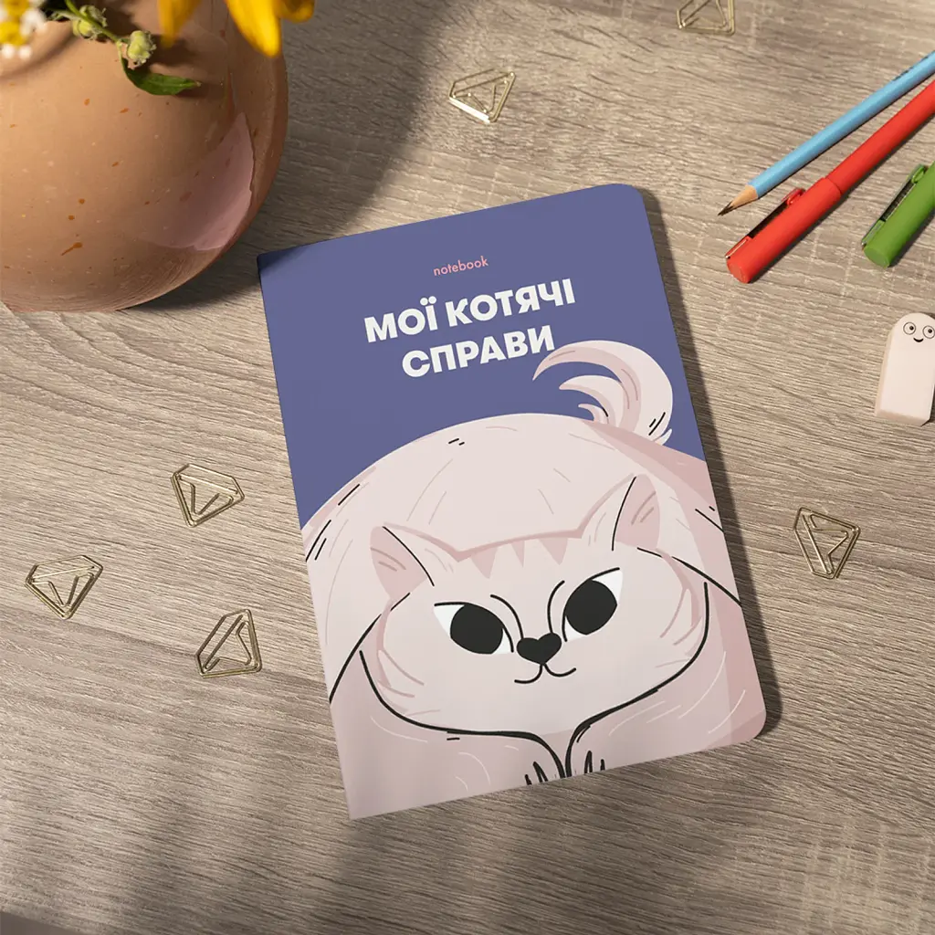 Блокнот у клітинку «Мої котячі справи» синій - фото 5