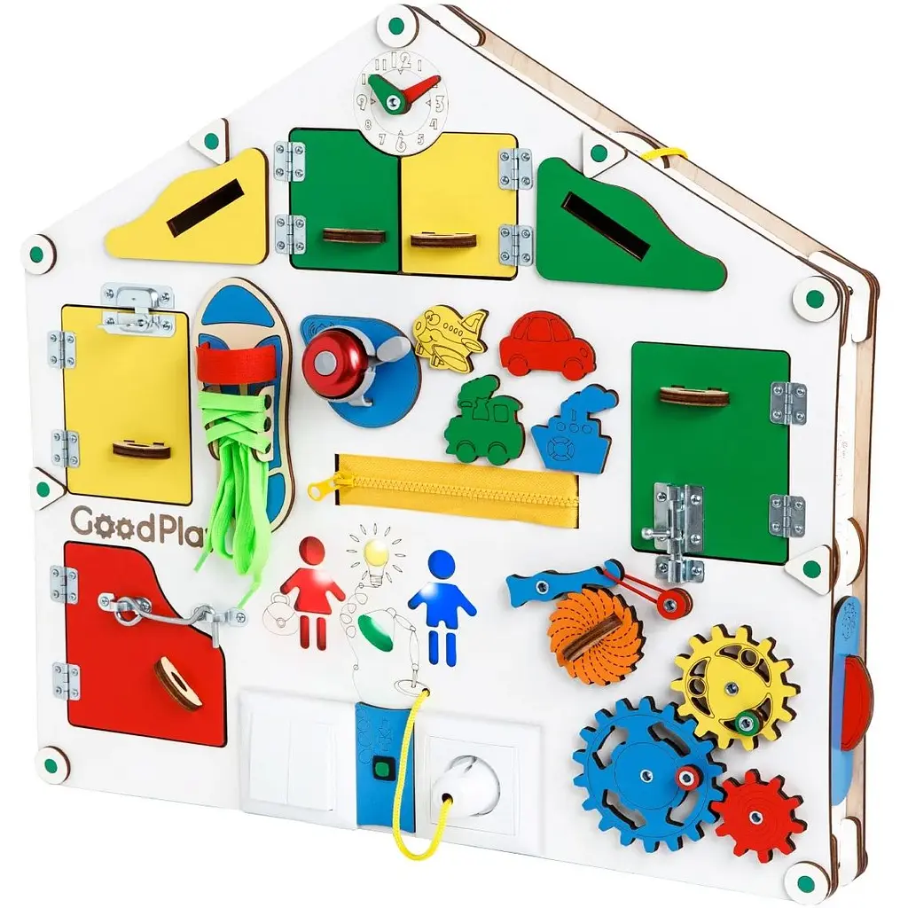 Бизиборд GoodPlay с подсветкой развивающий 55х52х11 см (D004) - фото 3