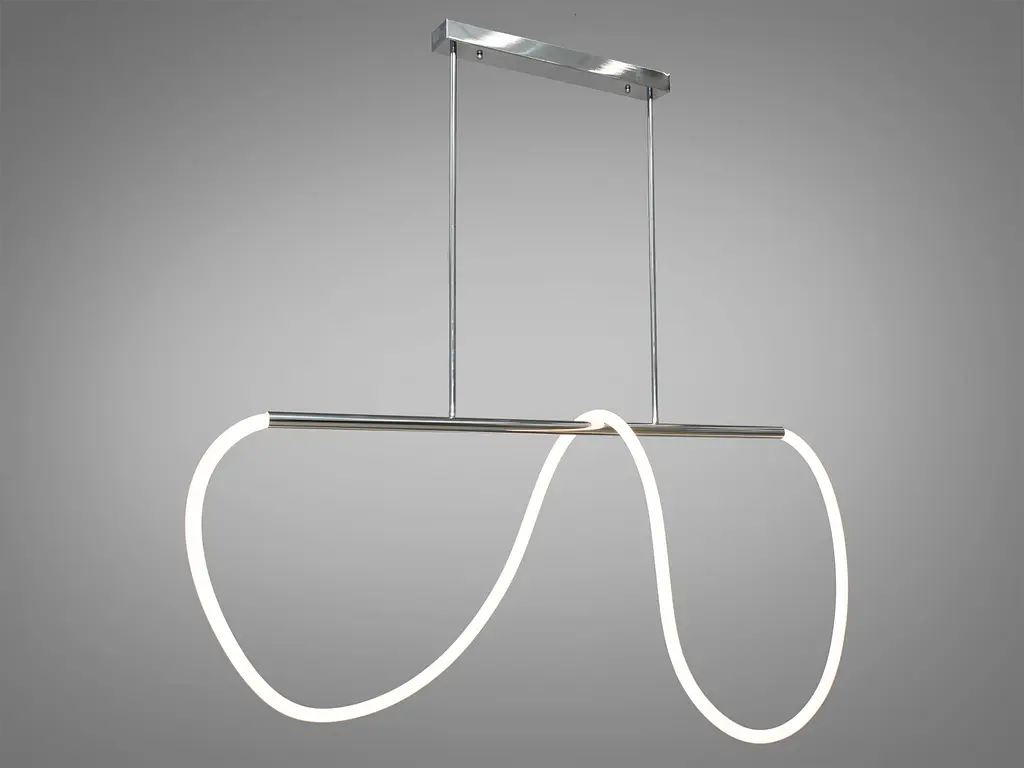 Сучасна новинка світлодіодна люстра Шланг на кухню, 32W, срібна люстра - фото 2