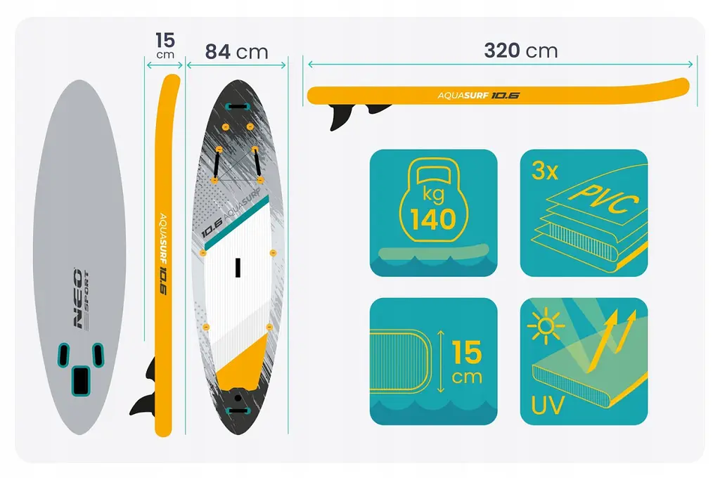 Надувна SUP дошка Neo-Sport Aquasurf 320 см (170205) - фото 9