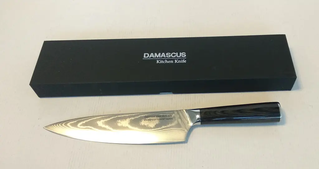 Ніж кухарський 20 см Damascus DK-HJ 6005 AUS-10 Дамаська сталь 67 шарів - фото 2