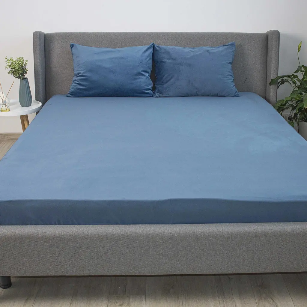 Простирадло ТЕП Velour на резинці 160x200 см темно-синій (2-04756_33919) - фото 2