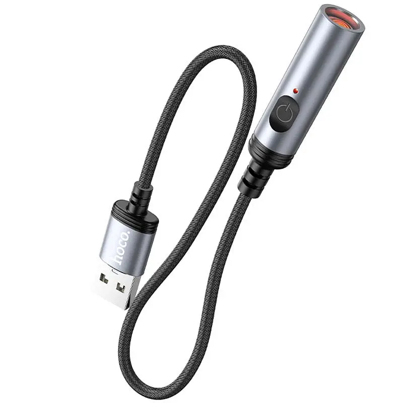 Портативный прикуриватель зажигалка Hoco UA30 USB Black - фото 2