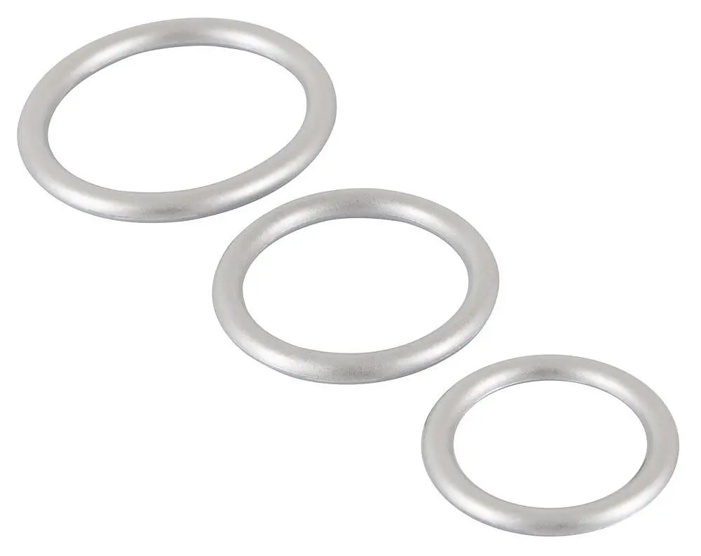 Набір ерекційних кілець You2Toys Metallic Cock Ring Set 3 шт. сріблястий - фото 7