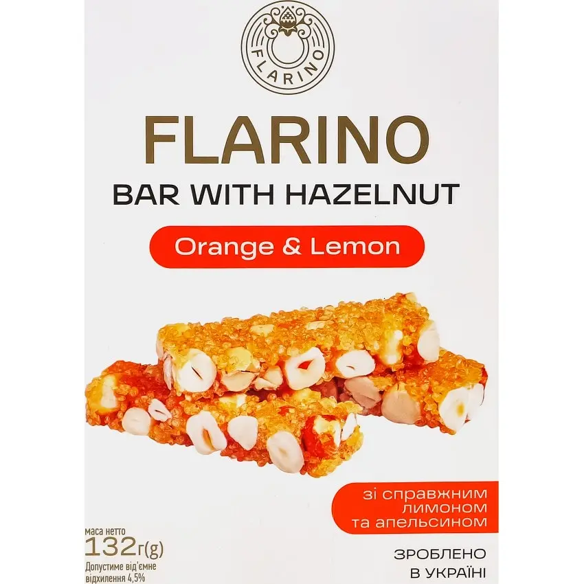 Батончики Flarino с фундуком, лимоном и апельсином 132 г (HLO-130) - фото 2