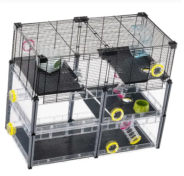 Модульна клітка для хом'яків та мишей Ferplast Multipla Hamster Crystal з аксесуарами чорна 72.5x37.5x62 см 57007617 - фото 6