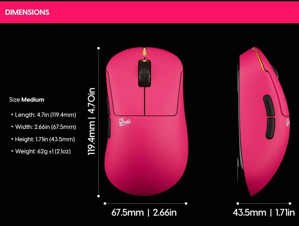 Миша PULSAR ZywOo Gen.2 Medium Pink (PZWG223) - фото 10