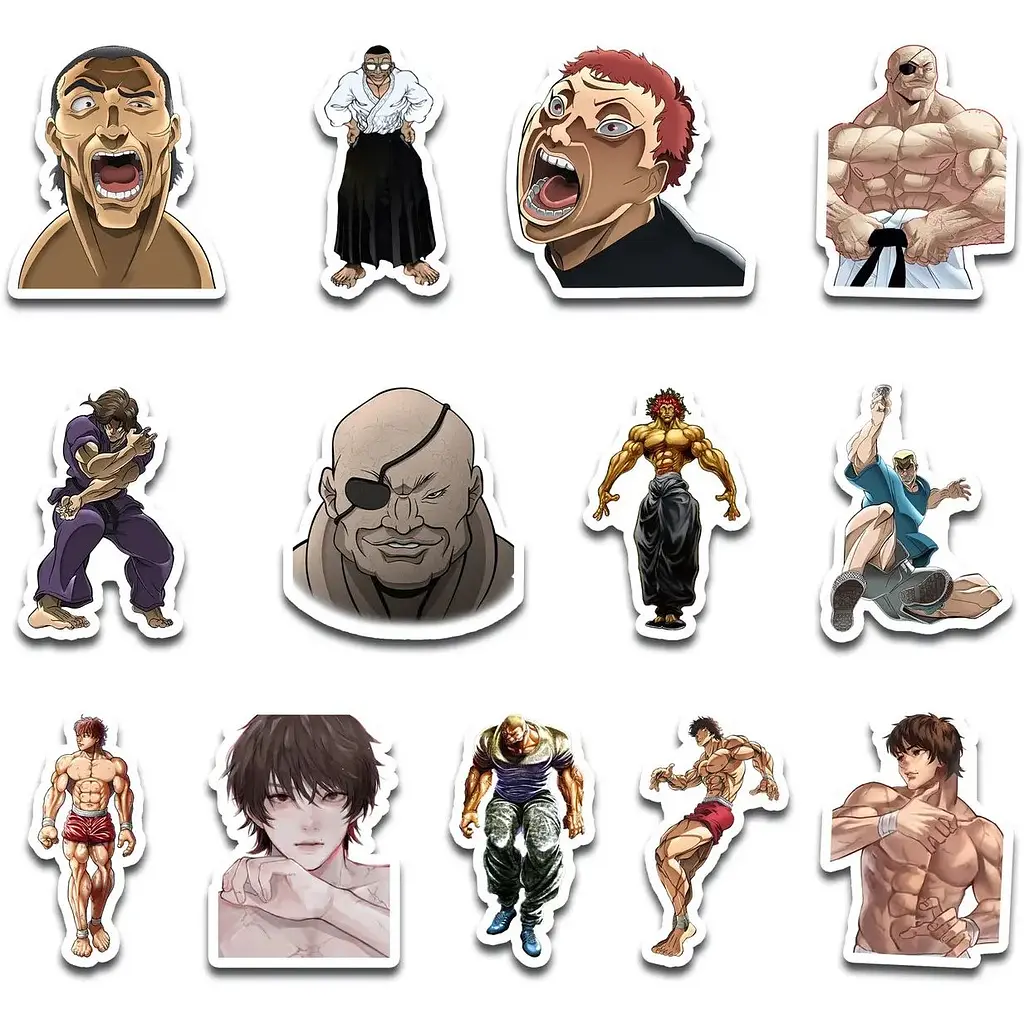 Стікерпак набір наклейок G-Toys Baki the Grappler 45 шт. (SP BG 01) - фото 5